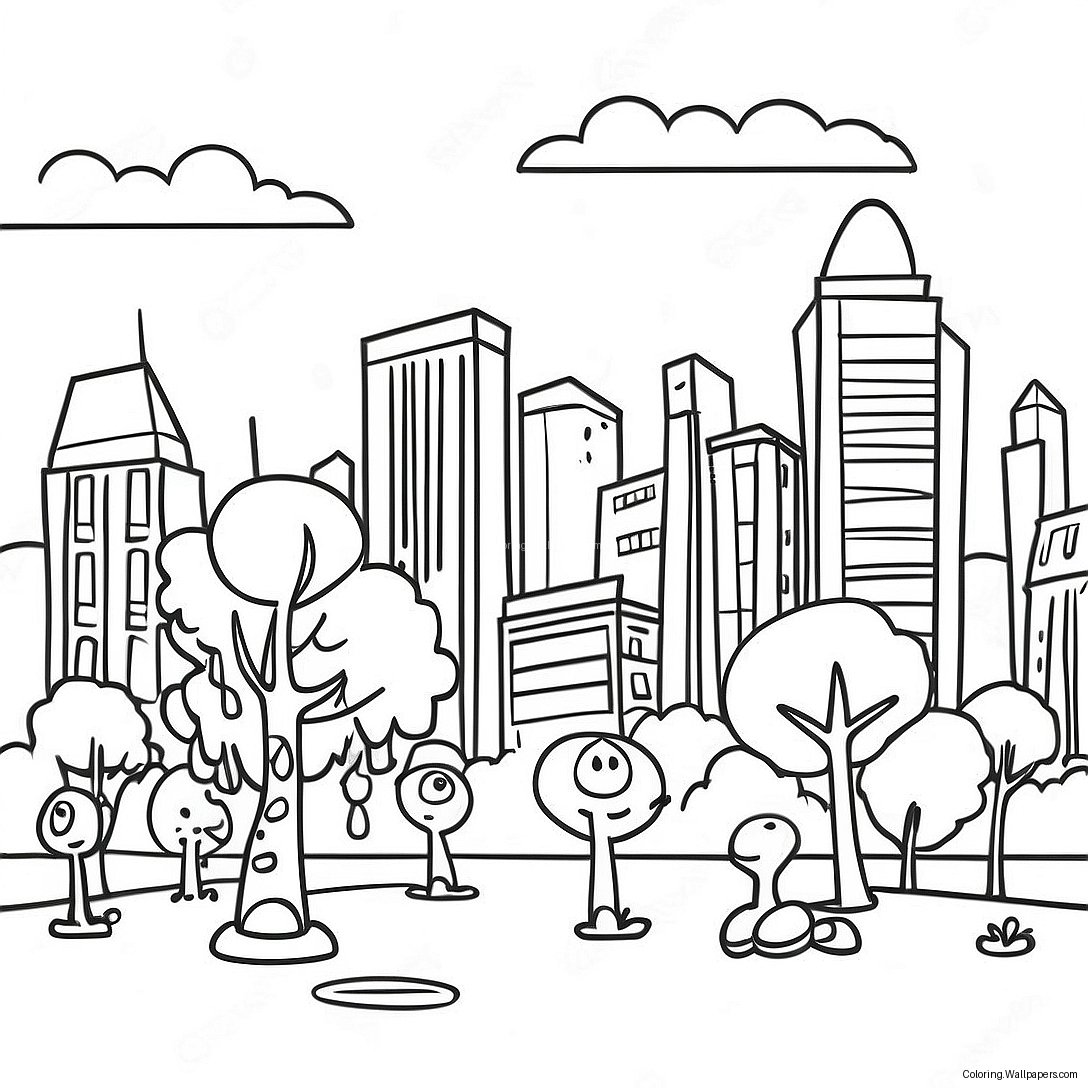 Vibrant Big City Greens Park Scene Coloring Page 2197