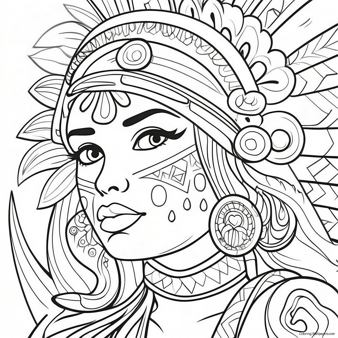 Vibrant Chicano Art Coloring Page 4442