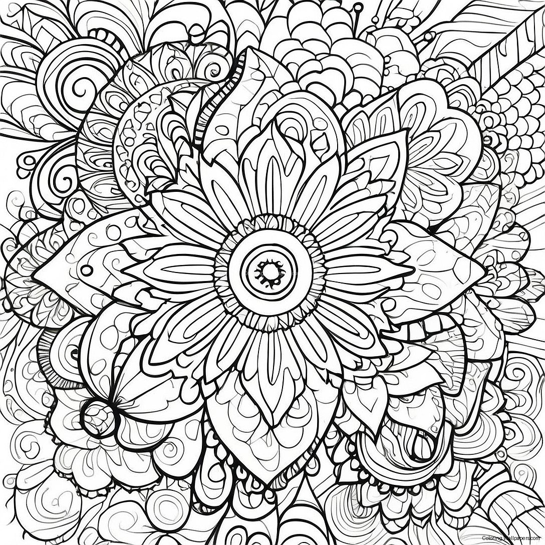 Vibrant Gel Pen Mandala Coloring Page 8934