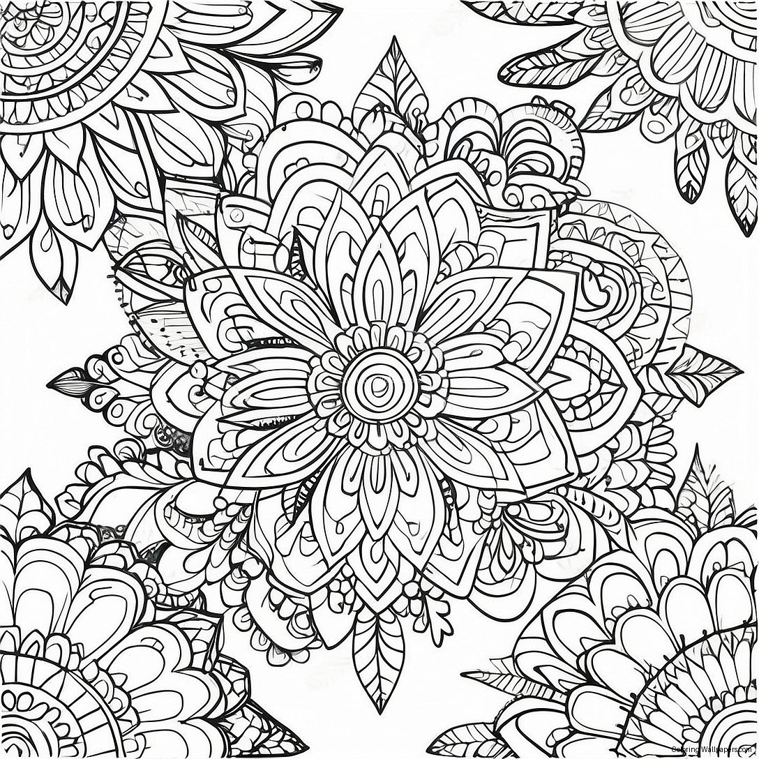 Page À Colorier Mandala Au Stylo Gel Vibrant 8935