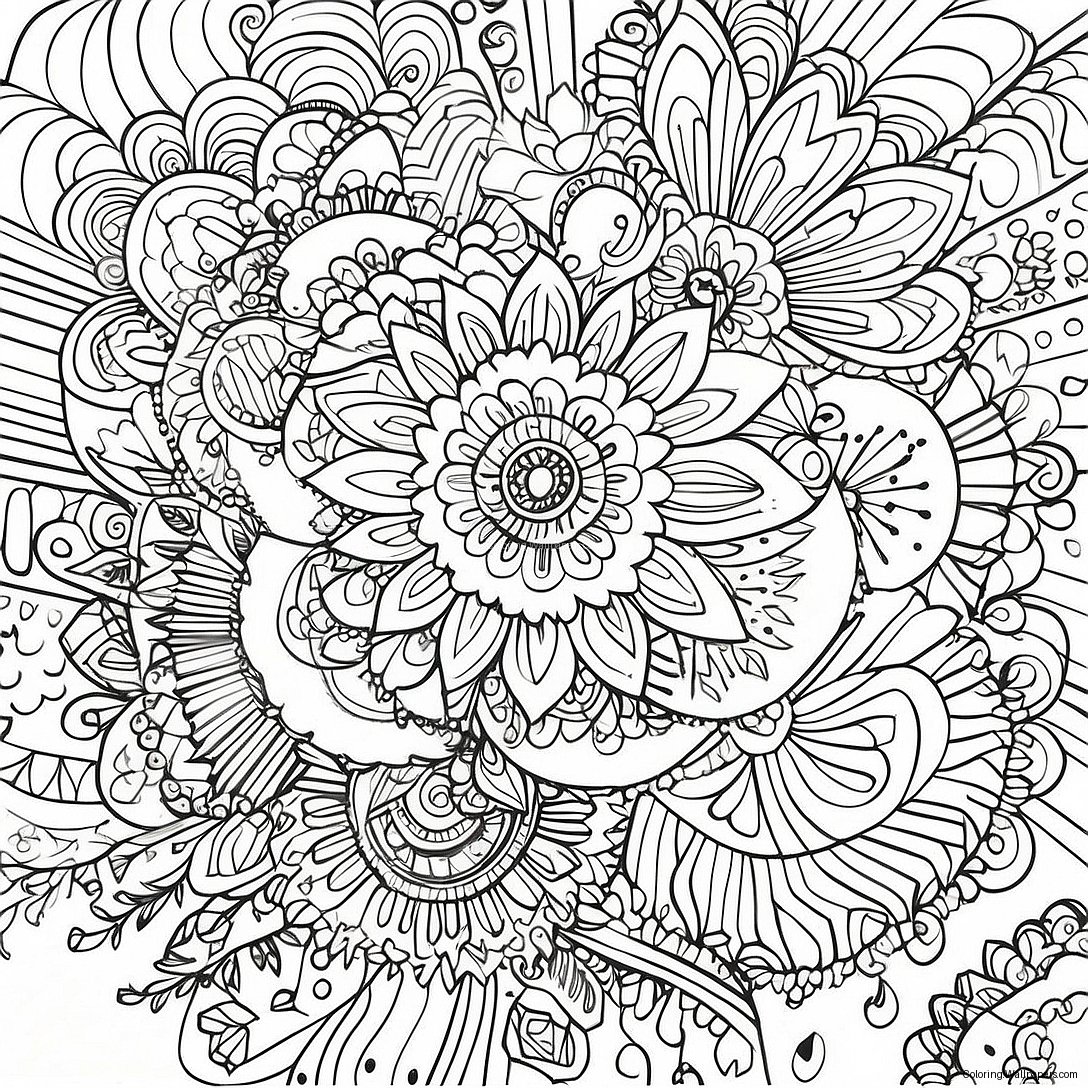 Vibrant Gel Pen Mandala Coloring Page 8936