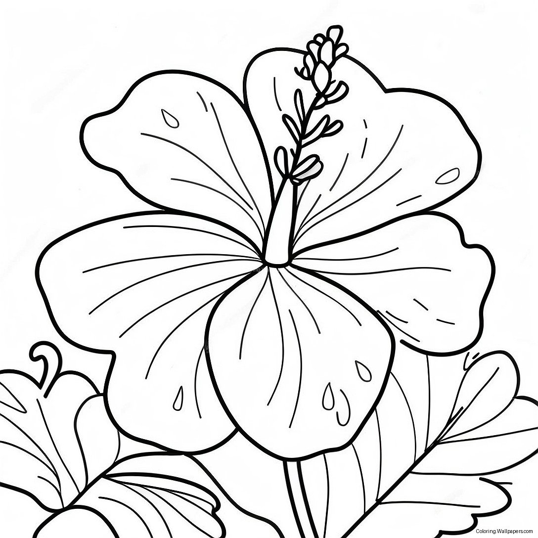 Vibrant Hibiscus Flower Coloring Page 29123