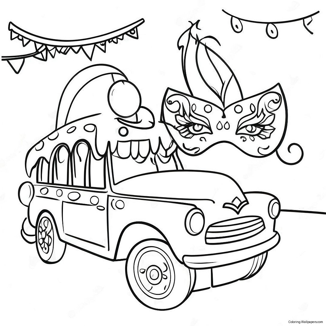 Vibrant Mardi Gras Parade Coloring Page 39105