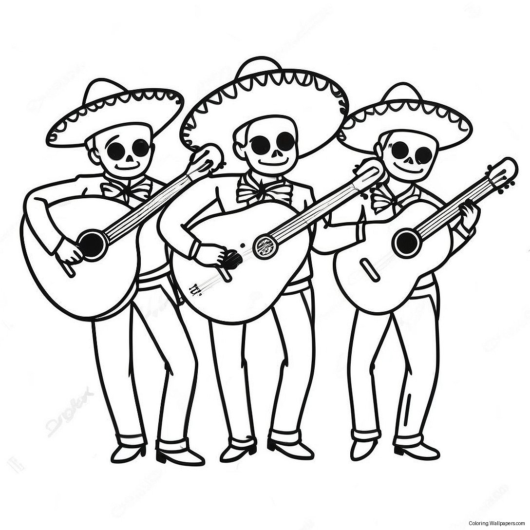 Página Para Colorear De Una Banda Mariachi Vibrante 790