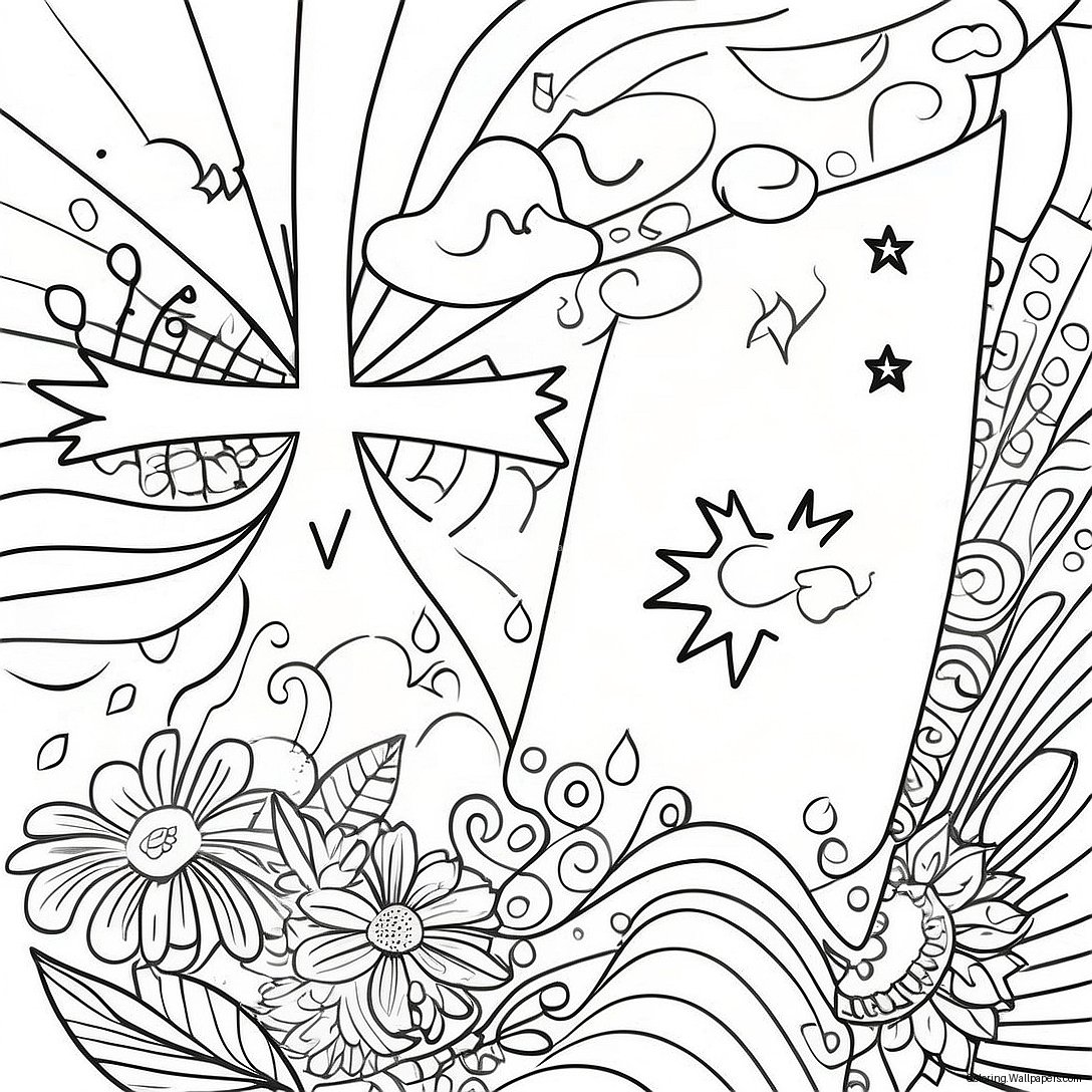 Vibrant New Zealand Flag Coloring Page 53508