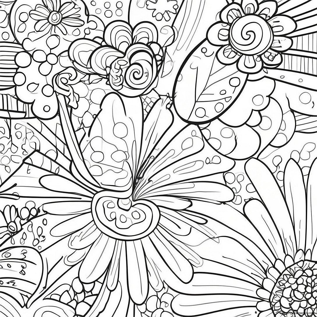 Vibrant Pop Art Patterns Coloring Page 10391