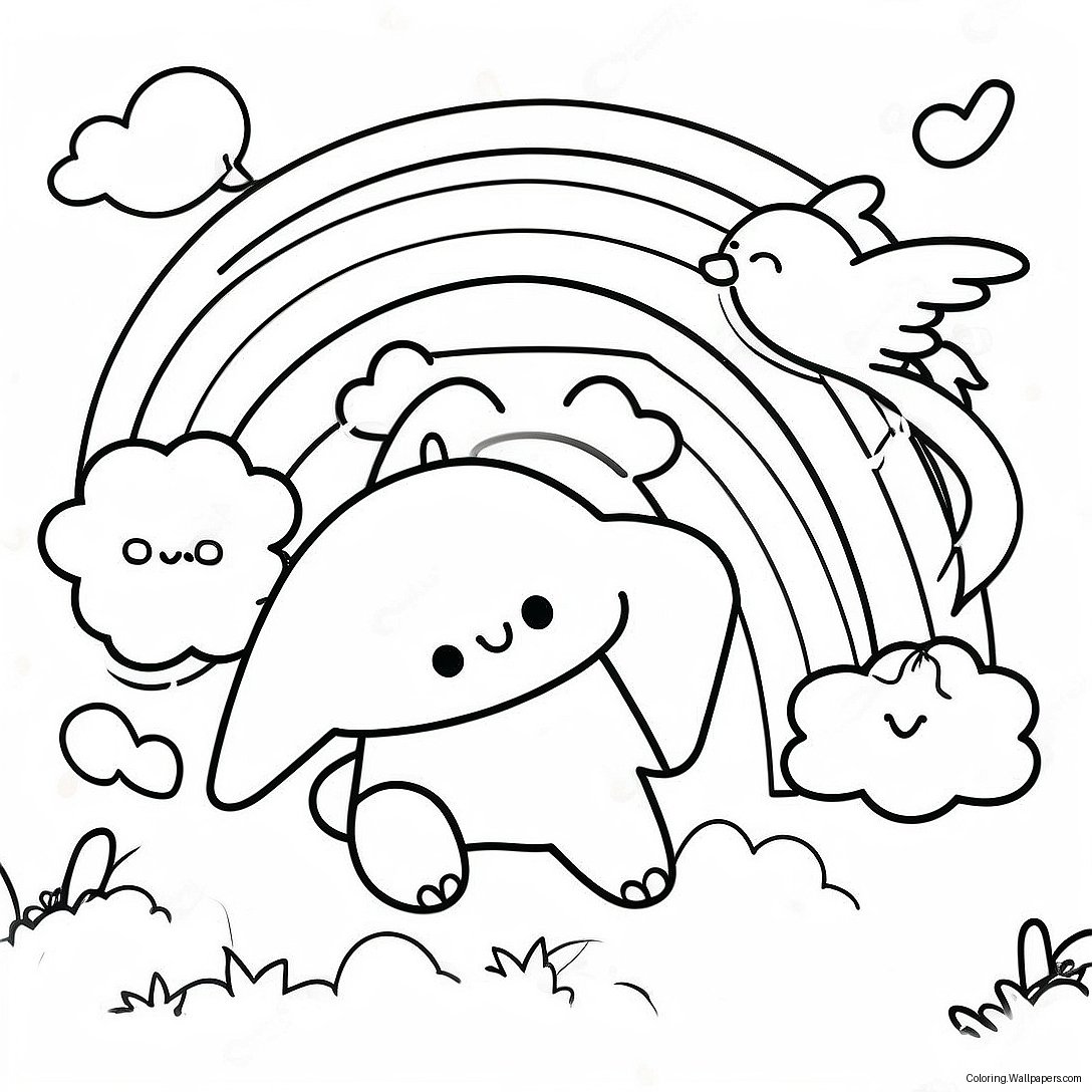 Vibrant Rainbow Friends Red Coloring Page 12482