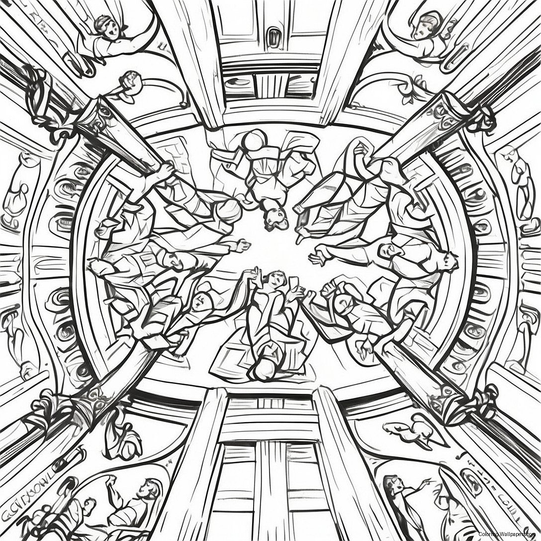 Vibrant Sistine Chapel Ceiling Coloring Page 21988