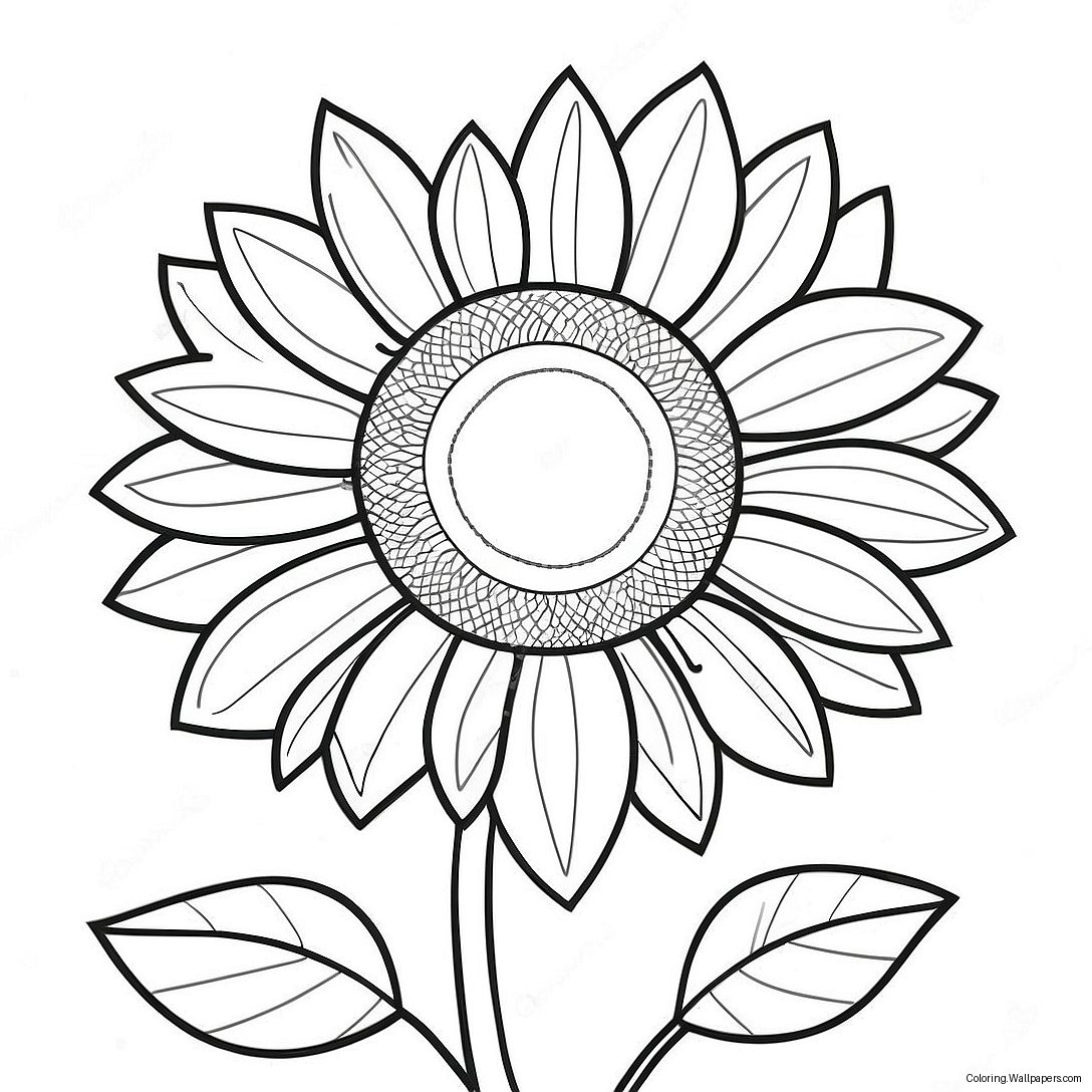 Dessin À Colorier De Tournesol Vibrant 19525