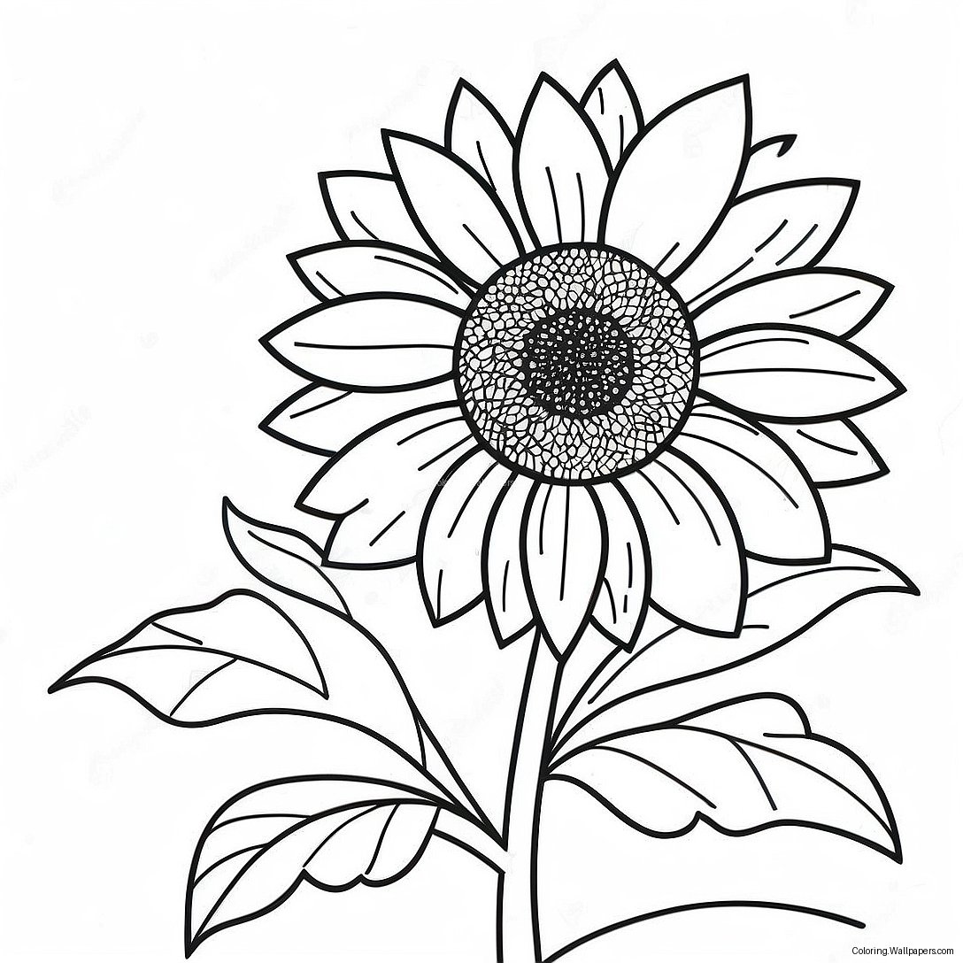 Dessin À Colorier De Tournesol Vibrant 19526