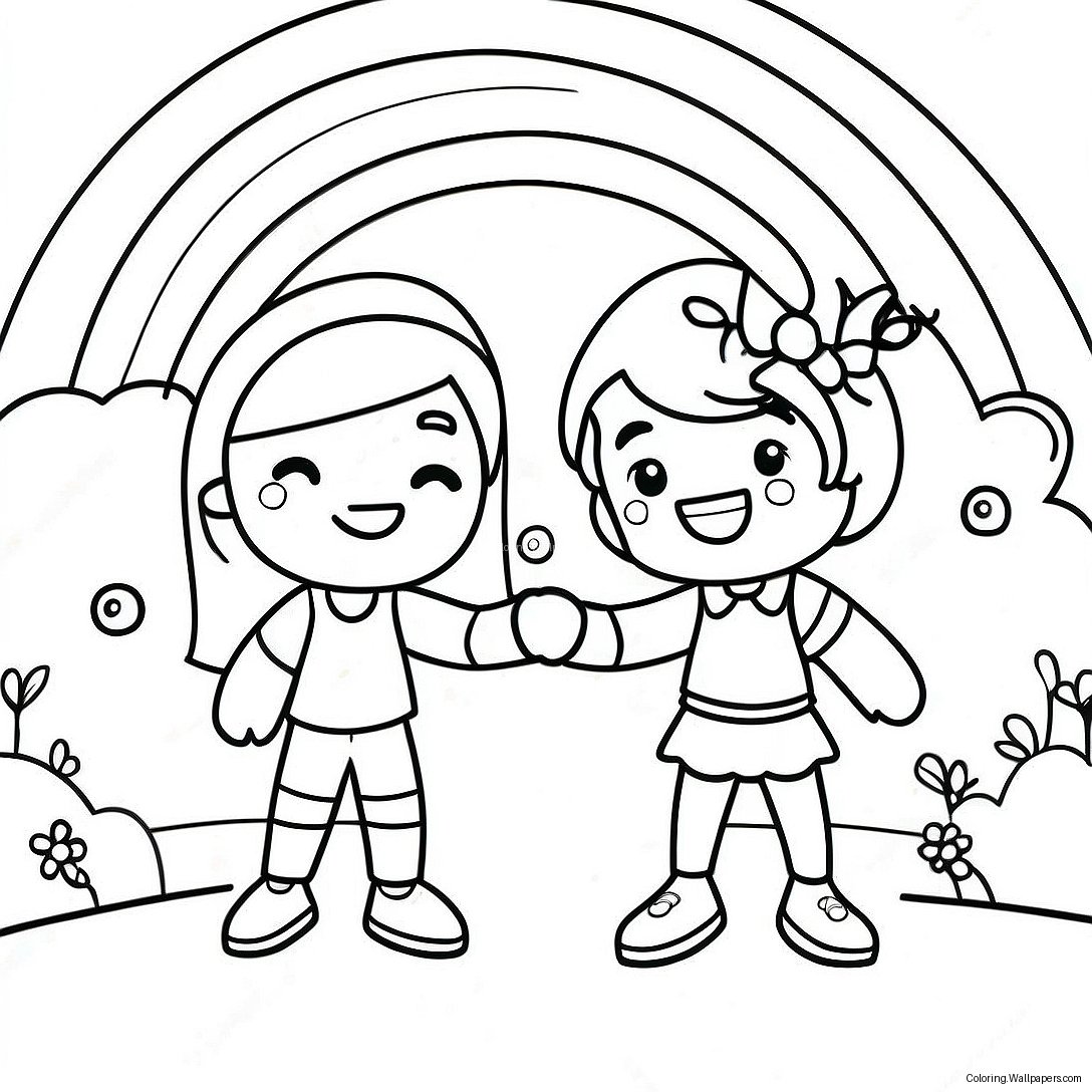 Vibrant Violet Rainbow High Friends Coloring Page 31302