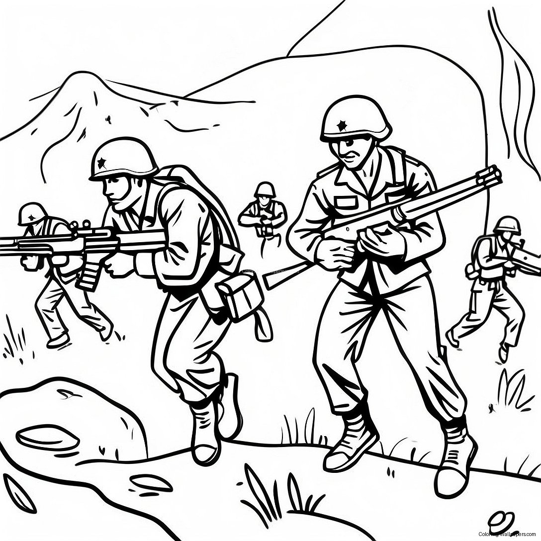 Soldaten Im Vietnamkrieg Im Kampf Ausmalbild 44553