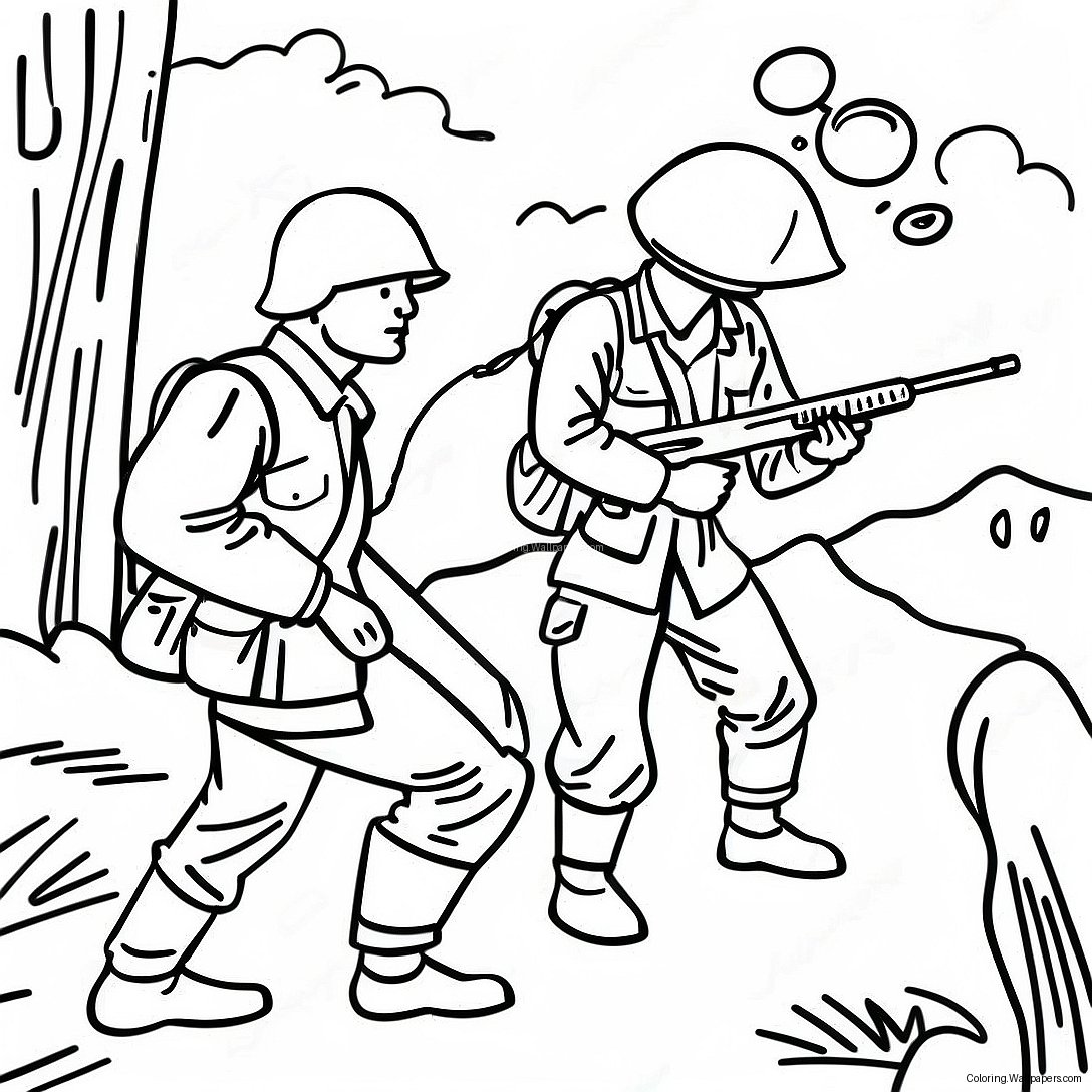 Soldaten Im Vietnamkrieg Im Kampf Ausmalbild 44555