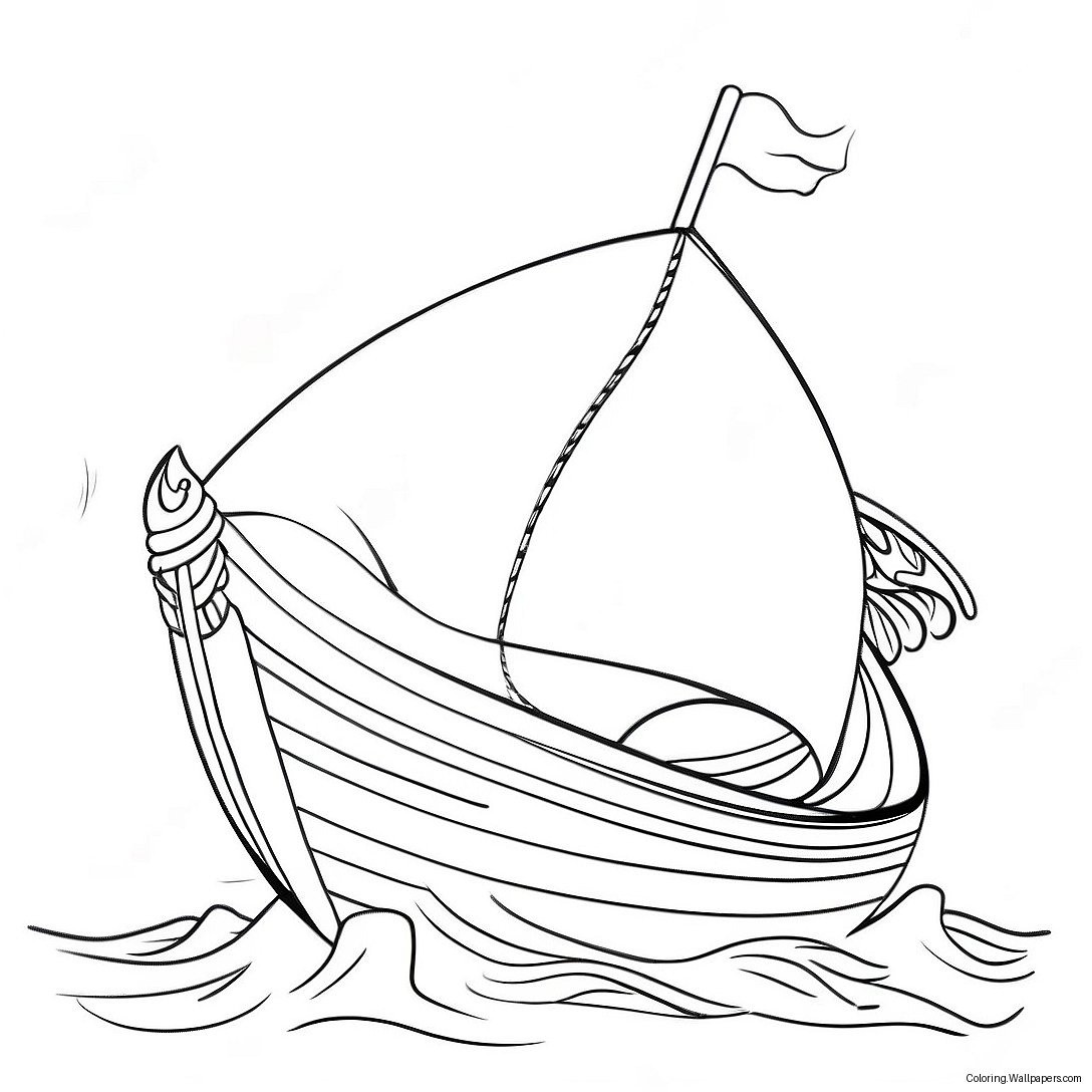 Viking Ship Sailing Coloring Page 5210