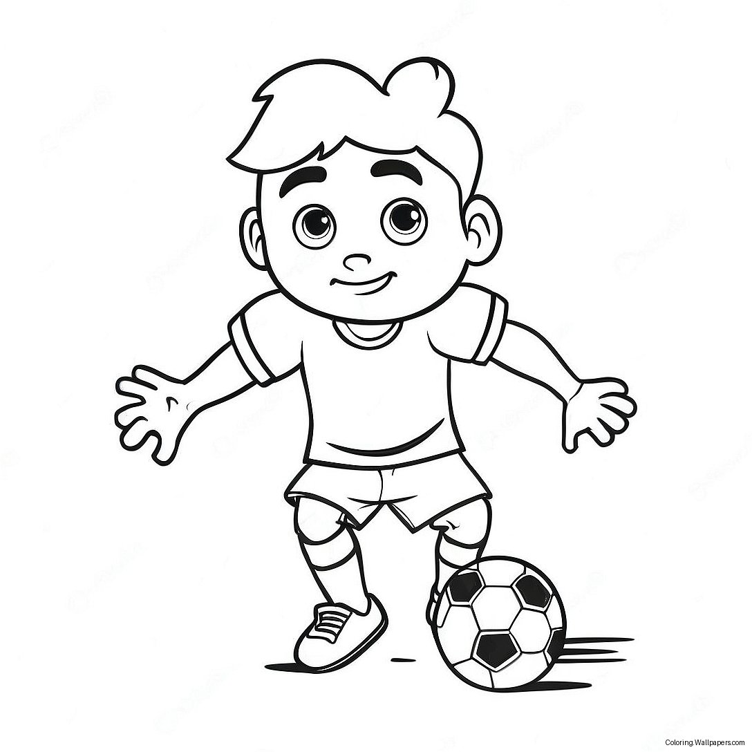 Vini Jr Futbol Topu Dribbling Boyama Sayfası 21278