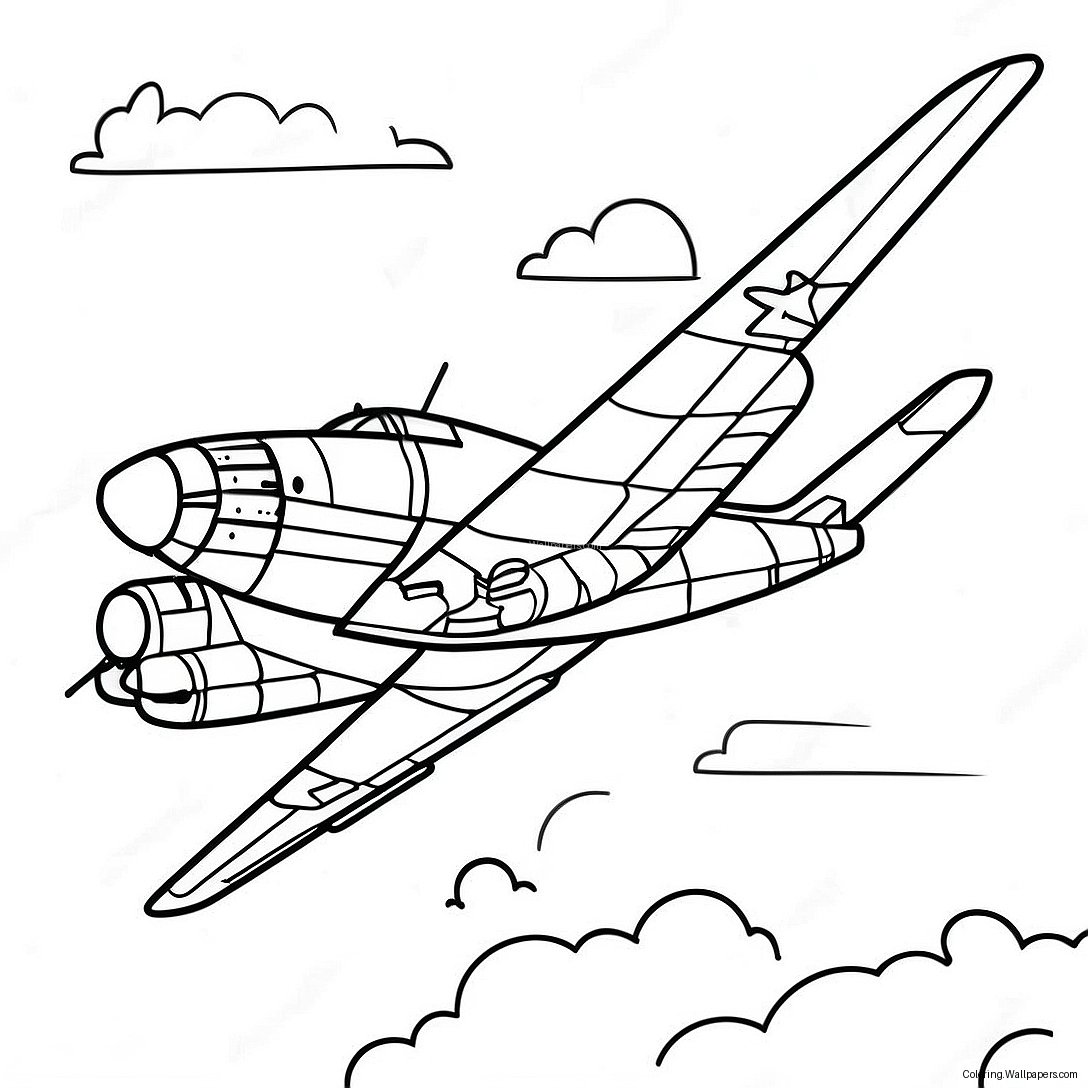 빈티지 B-17 폭격기 비행 색칠 공부 페이지 58522
