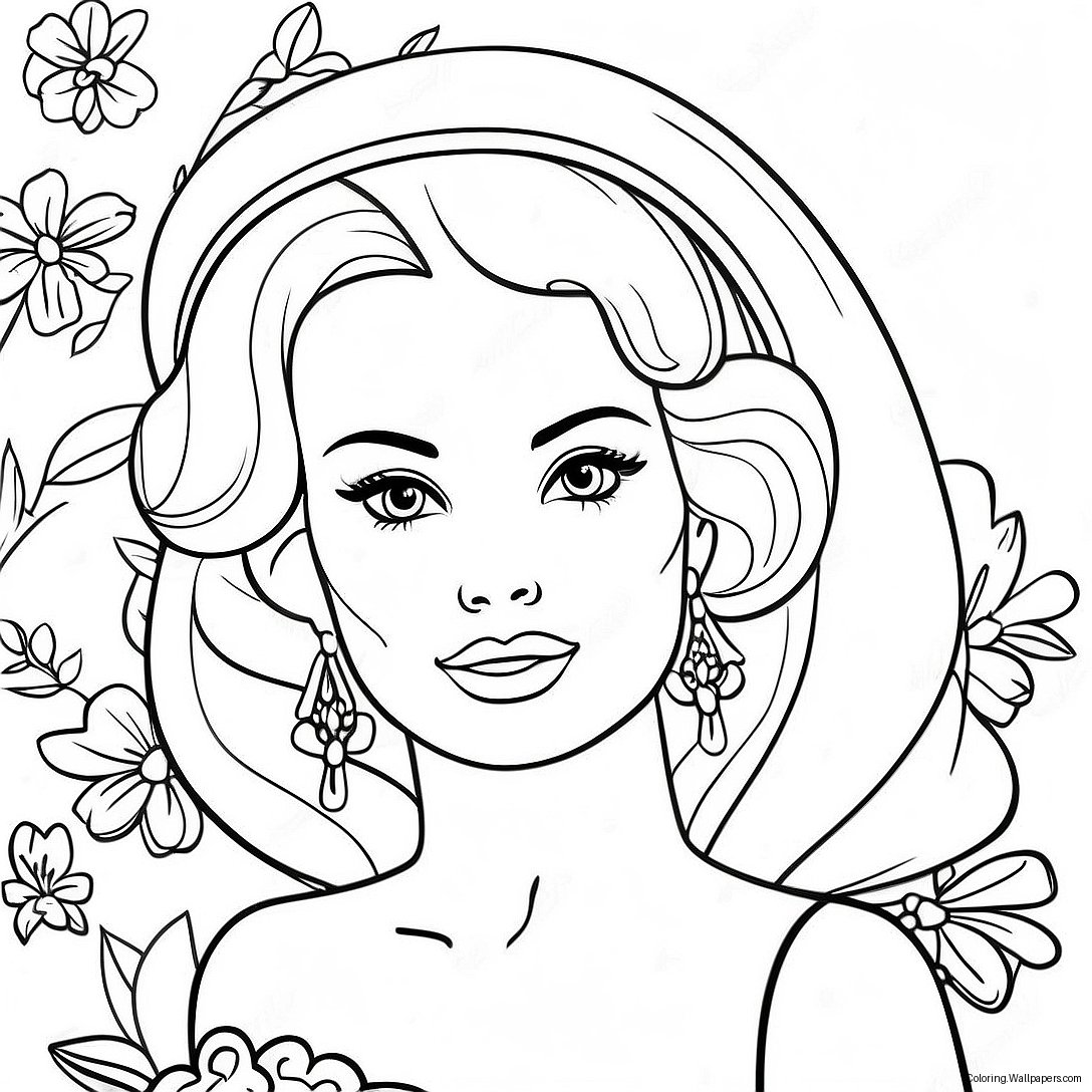 Vintage Barbie Coloring Page 6546