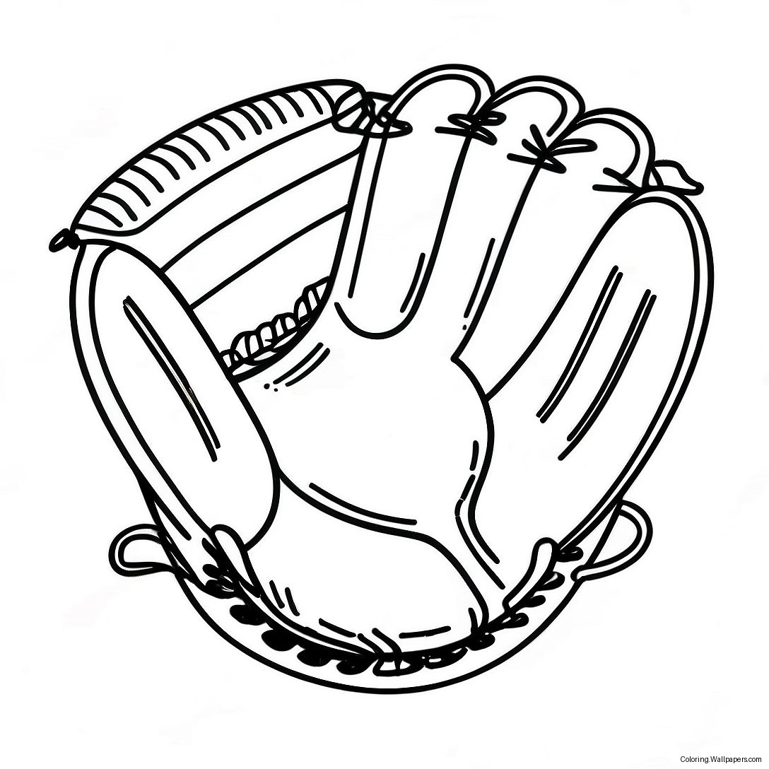 Vintage Baseball Glove Coloring Page 41021
