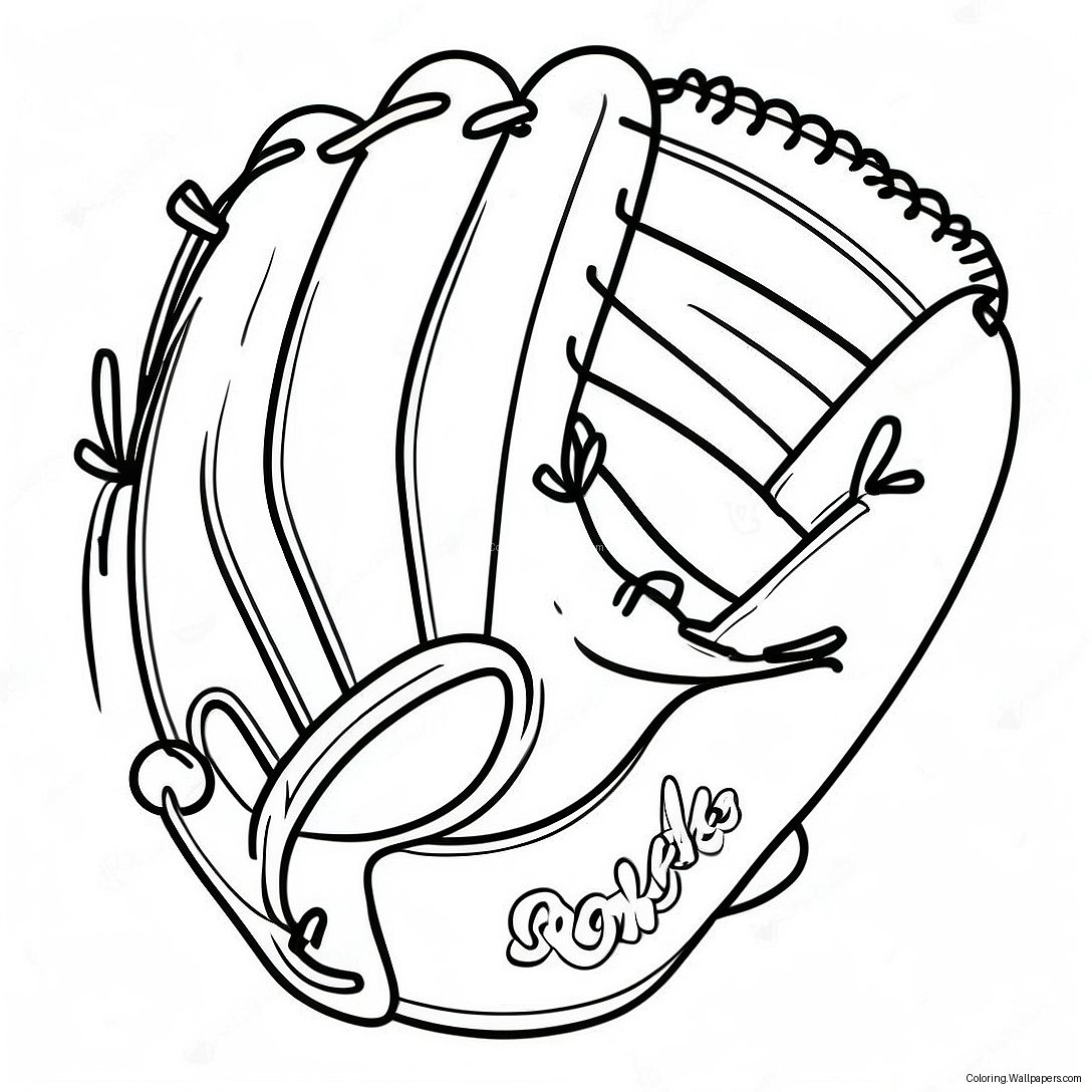 Vintage Baseball Glove Coloring Page 41022