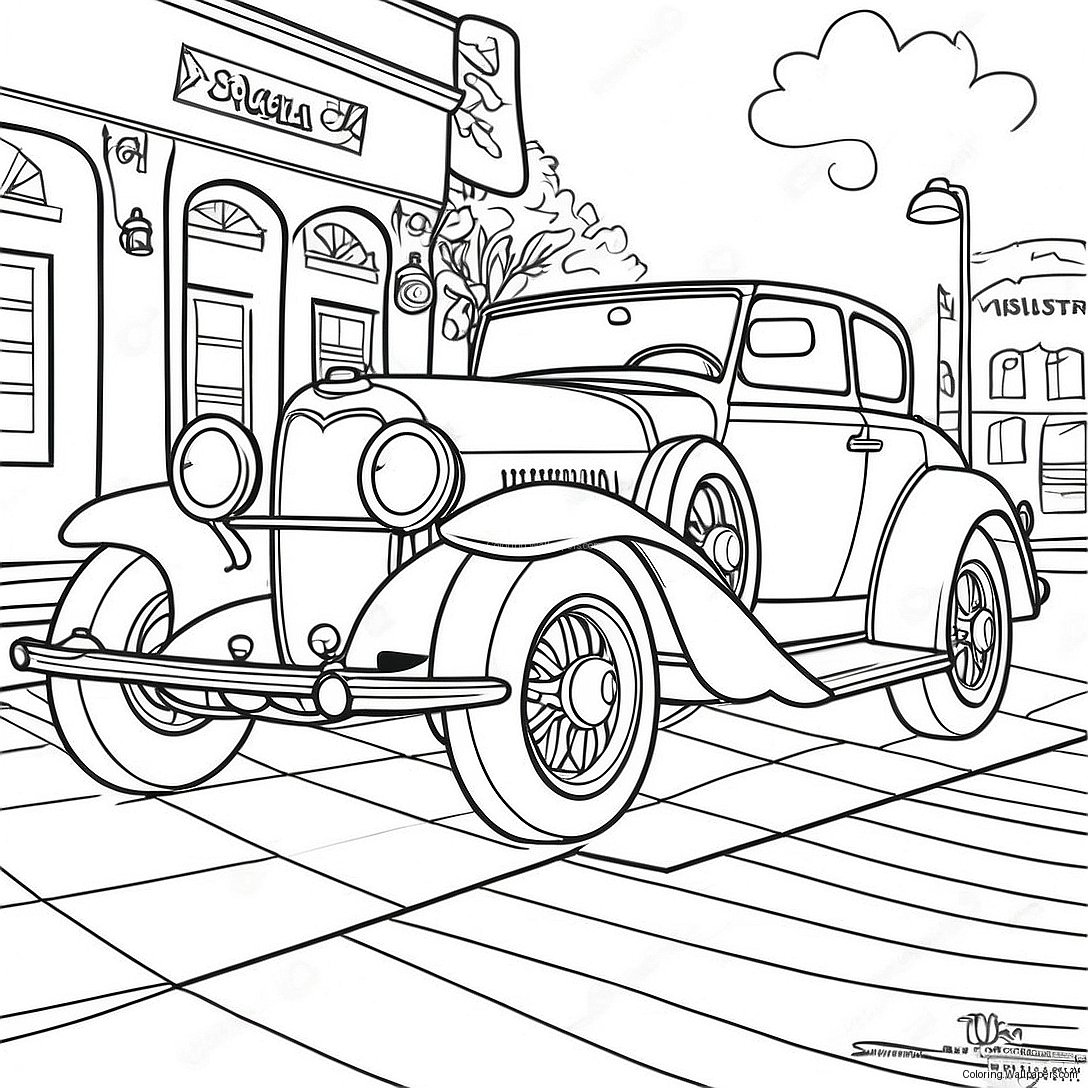Vintage Car Coloring Page 52550