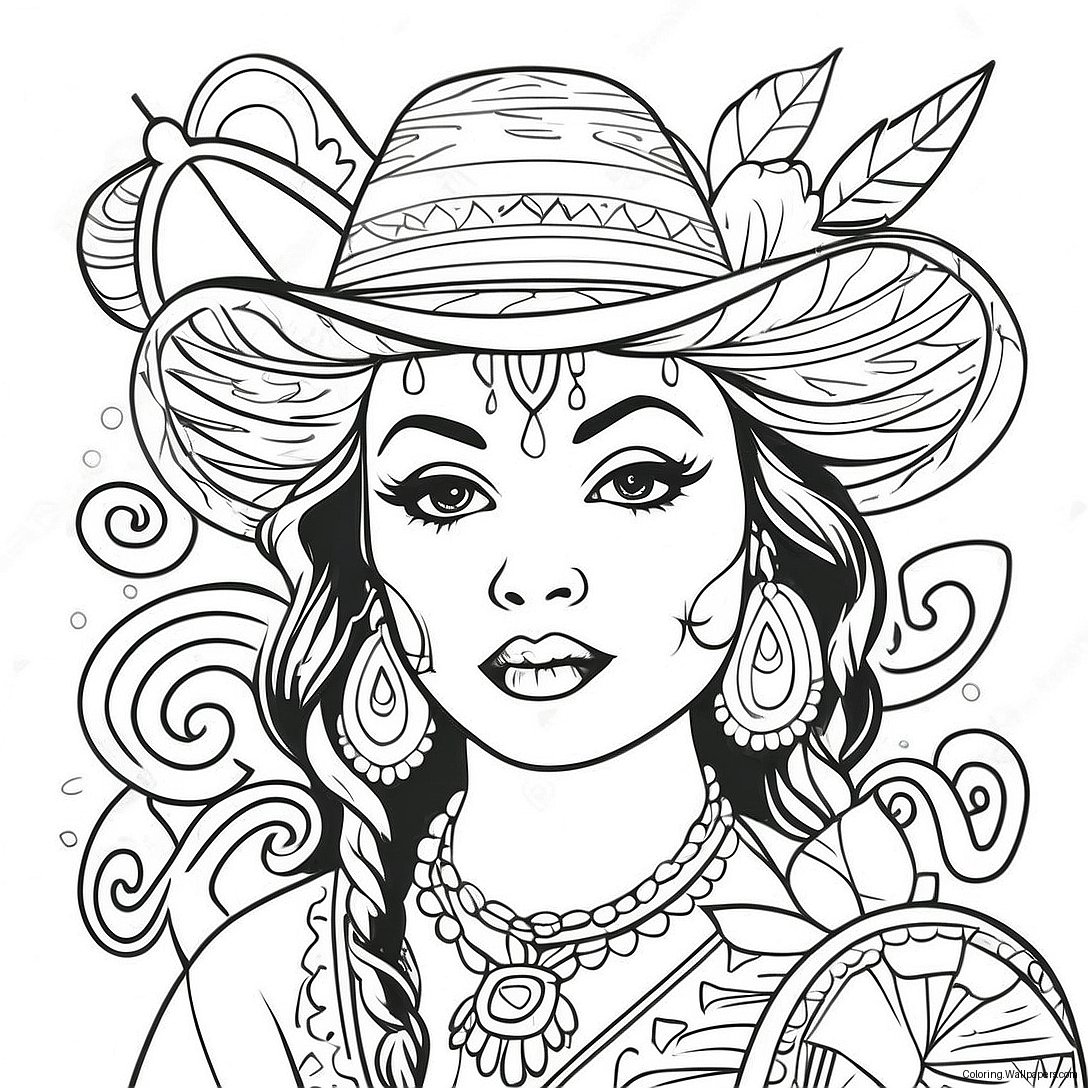 Vintage Chicano Culture Coloring Page 32068