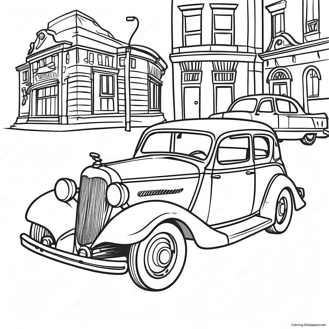 Page À Colorier De Voiture Classique Vintage 1097