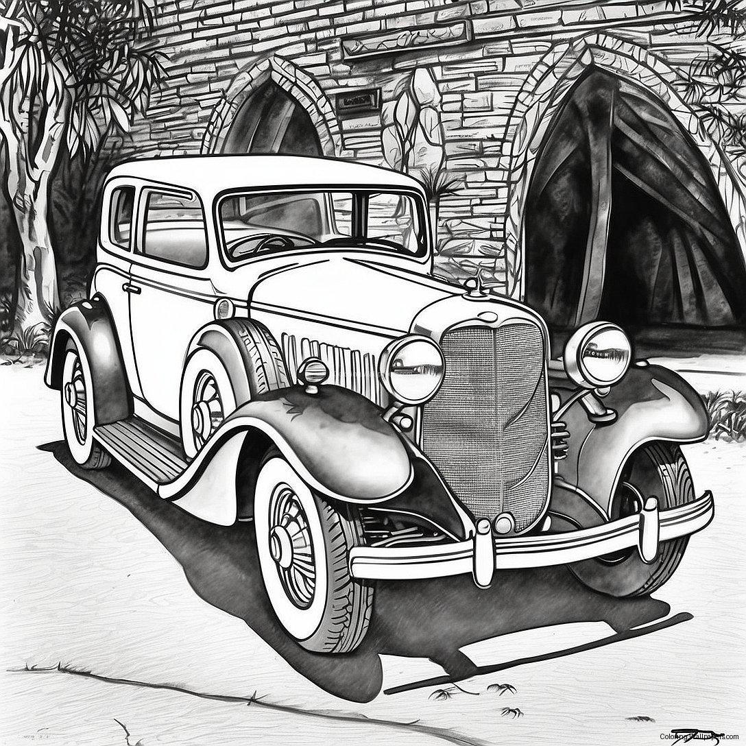 Page À Colorier De Voiture Classique Vintage 1098