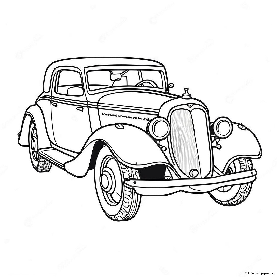 Page À Colorier De Voiture Classique Vintage 1099