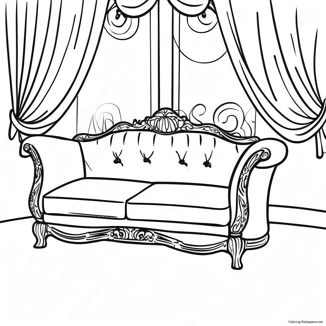 Vintage Couch Coloring Page 54030