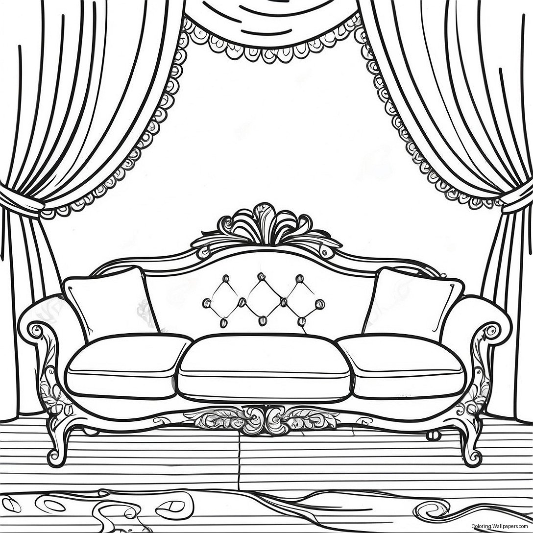 Vintage Couch Coloring Page 54031