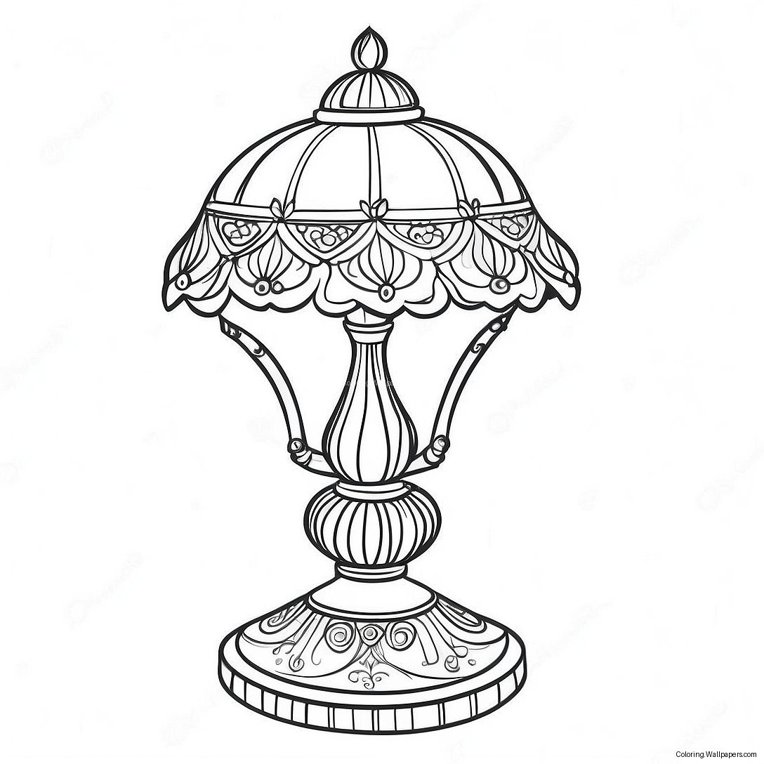 Vintage Dekorative Lampe Ausmalbild 36921