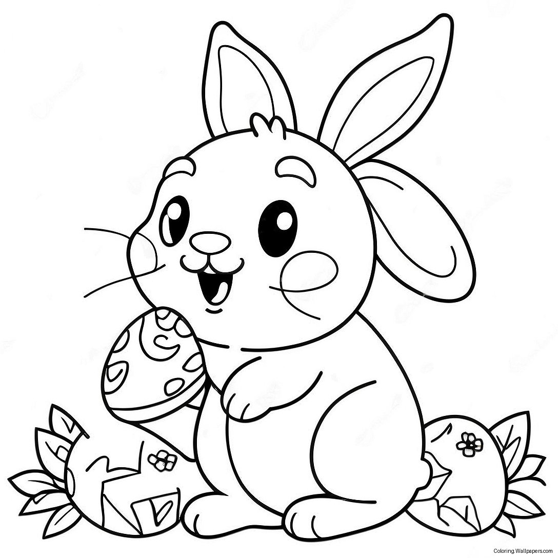 Vintage Easter Bunny Coloring Page 56525
