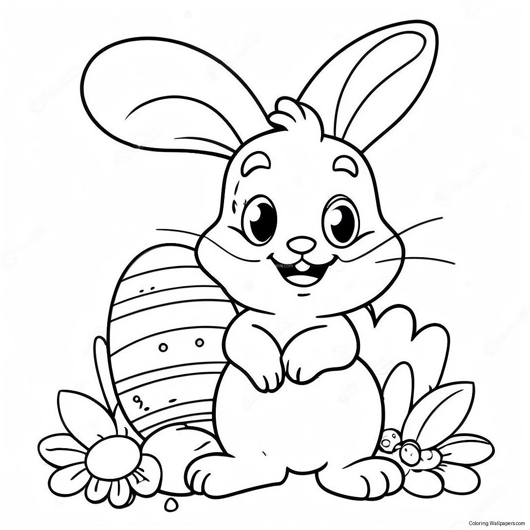 Vintage Easter Bunny Coloring Page 56526