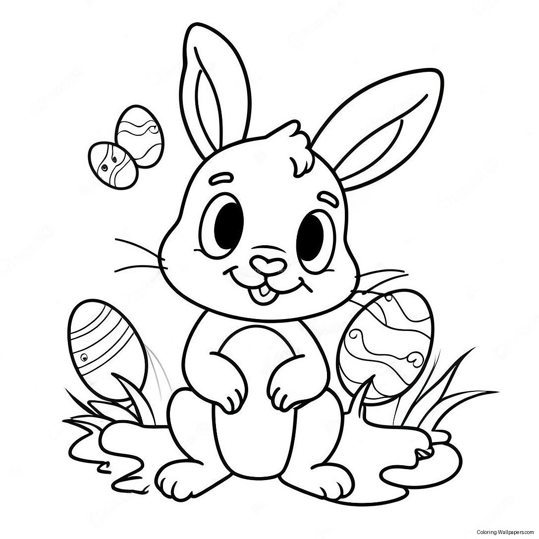 Vintage Easter Bunny Coloring Page 56527