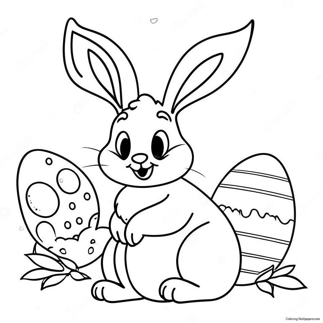 Vintage Easter Bunny Coloring Page 56528