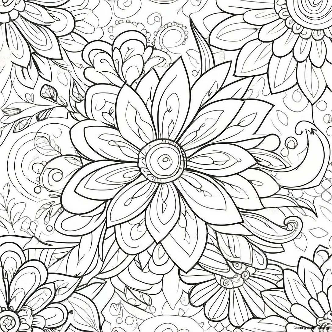 Vintage Floral Patterns Coloring Page 1166