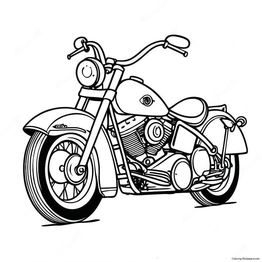 Vintage Harley Motorcycle Coloring Page 46765