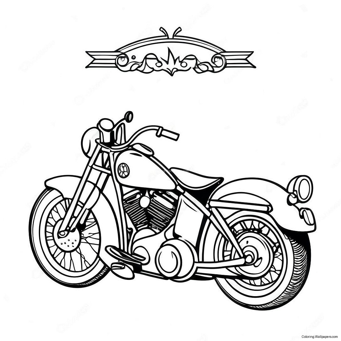 Vintage Harley Motorcycle Coloring Page 46766