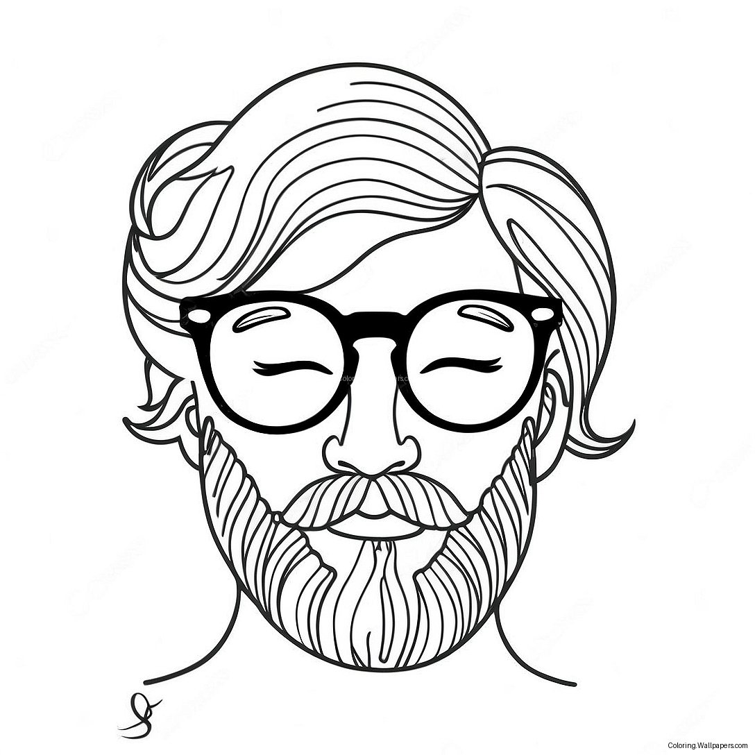 Vintage Hipster Glasses Coloring Page 25978