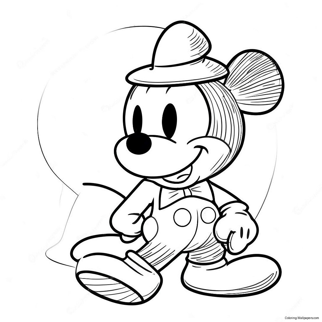 Página Para Colorir Do Mickey Mouse Hipster Vintage 21332