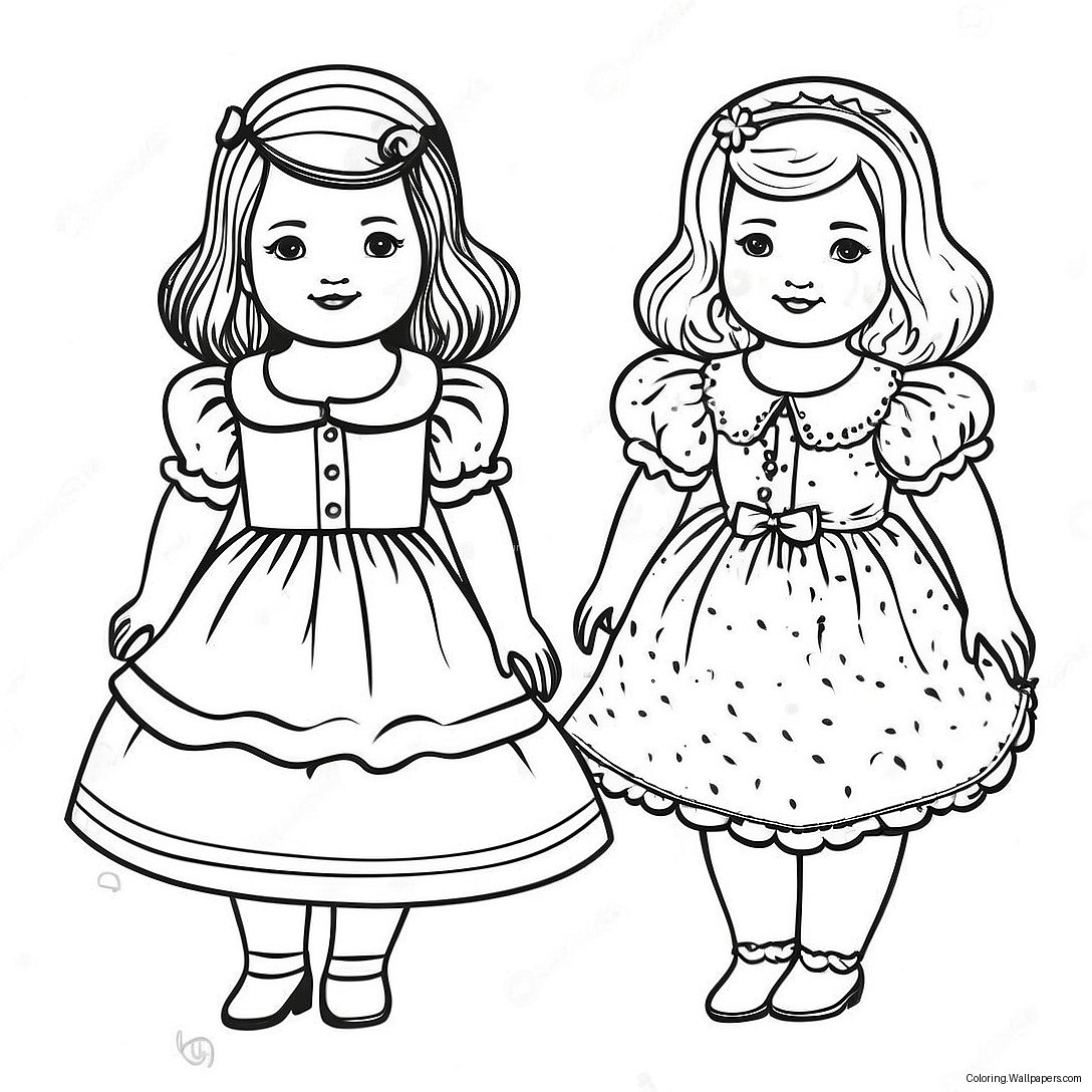 Vintage Paper Doll Coloring Page 10024