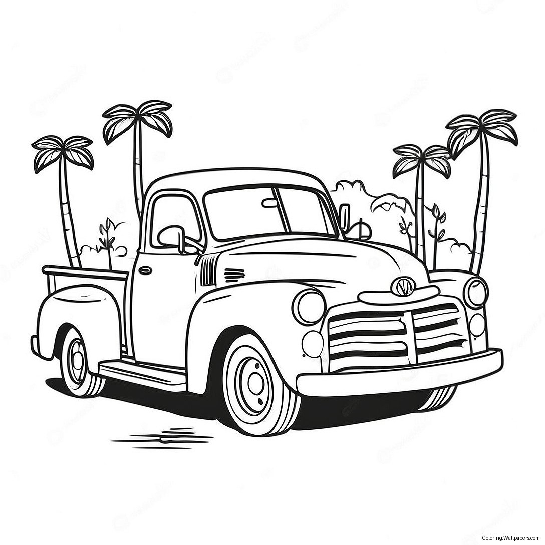 Vintage Pickup Truck Coloring Page 22401