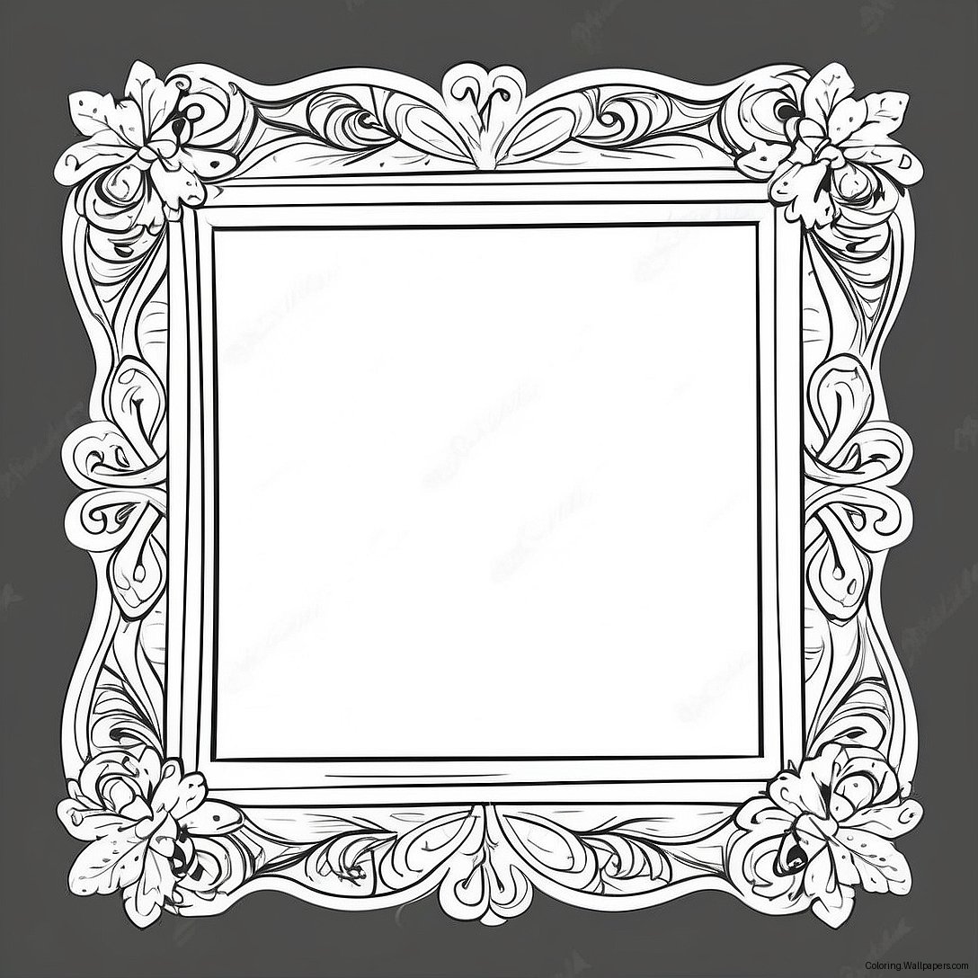 Vintage Picture Frame Coloring Page 37272