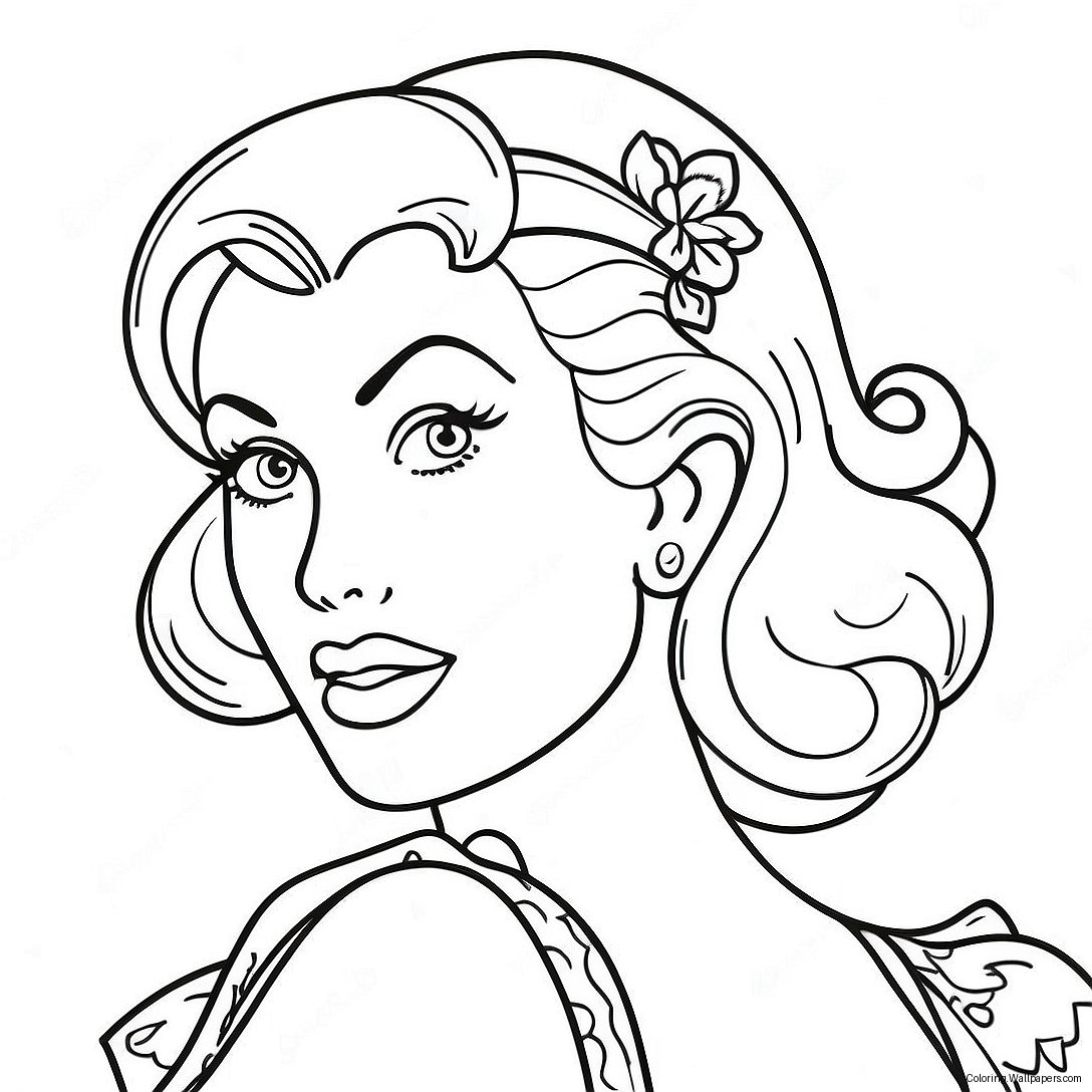 Página Para Colorir De Garota Pin Up Vintage 24922