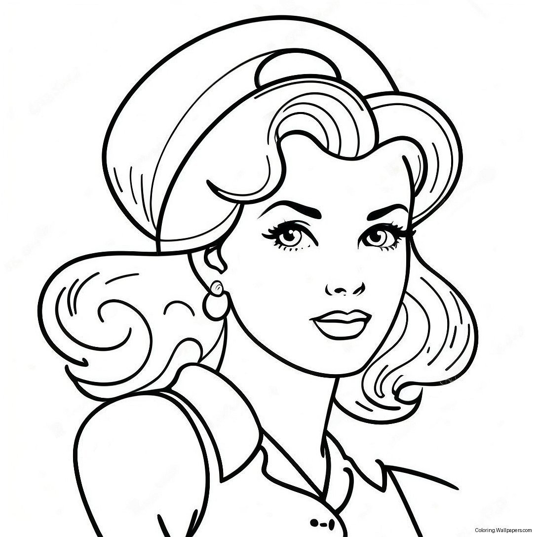 Vintage Pin Up Girl Coloring Page 24923