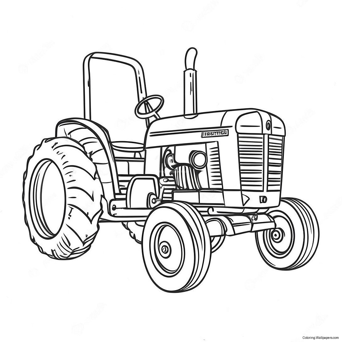 Vintage Pulling Tractor Coloring Page 30877