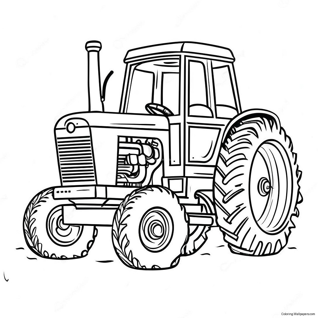Vintage Pulling Tractor Coloring Page 30879