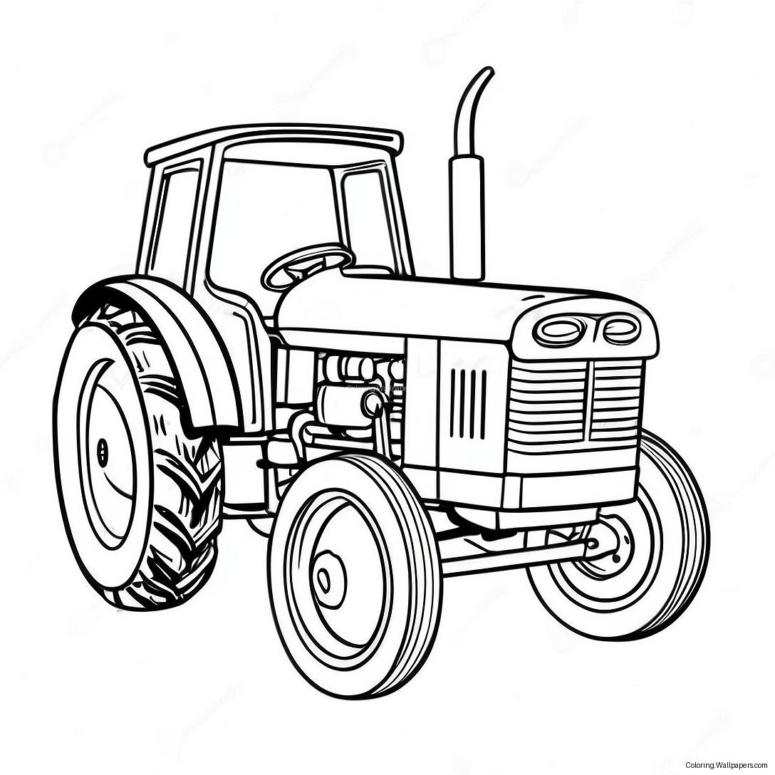 Vintage Pulling Tractor Coloring Page 30880