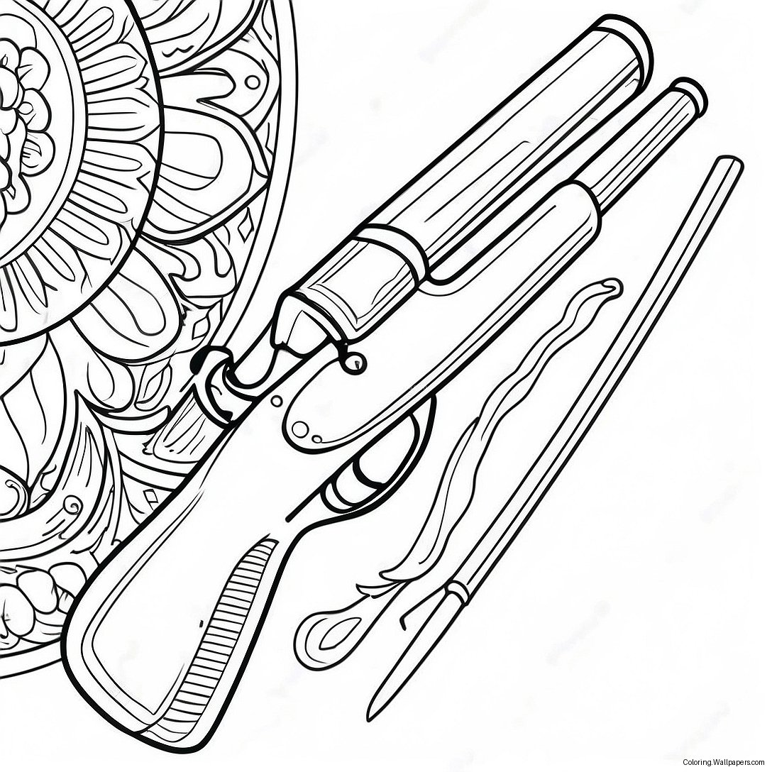 Page À Colorier De Fusil De Chasse Vintage 38193
