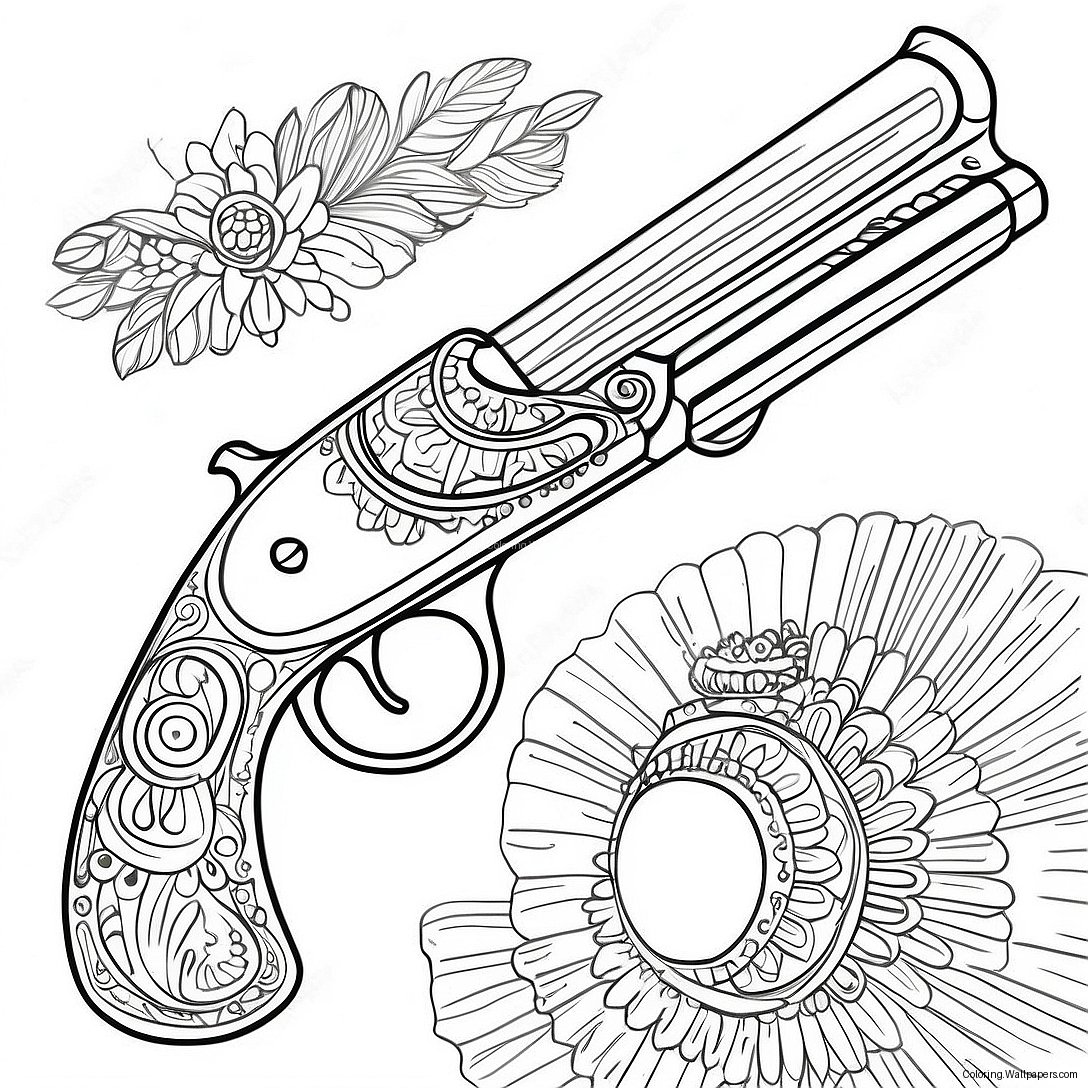 Vintage Shotgun Coloring Page 38194